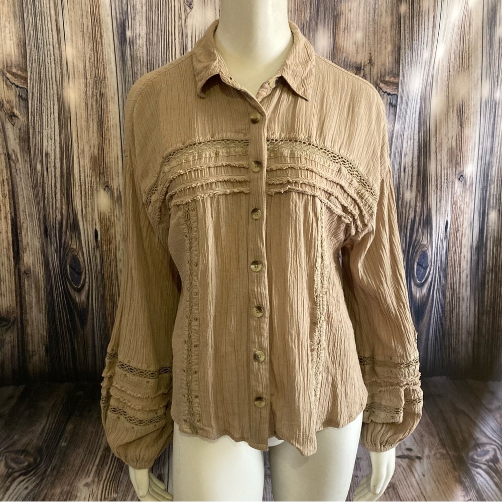 Free People Summer Stars Button Down Blouse